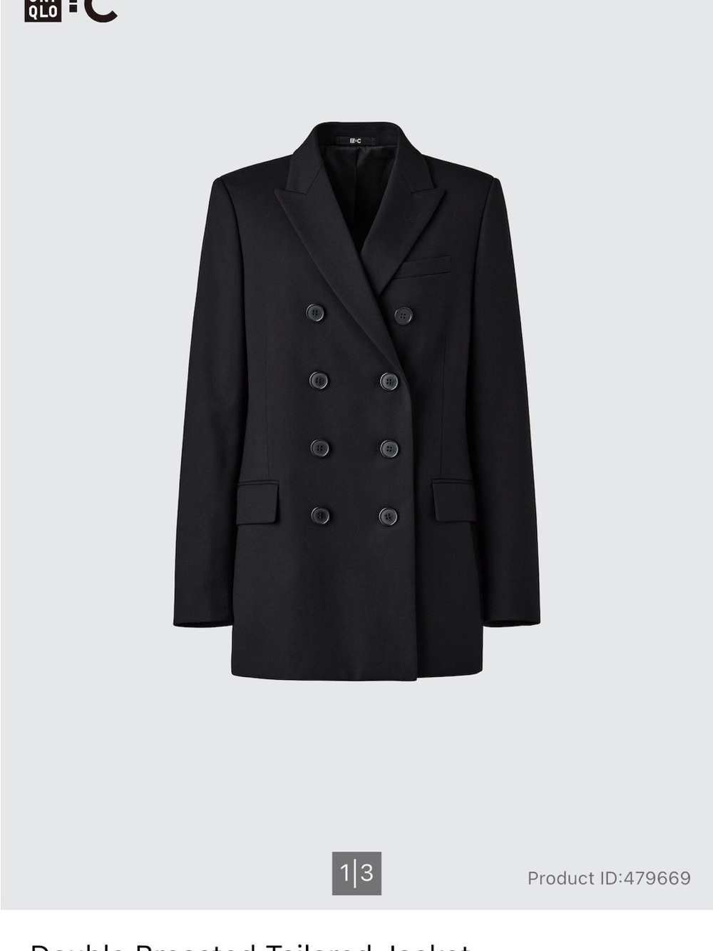 Uniqlo Women’s Double-Breasted Blazer — Black